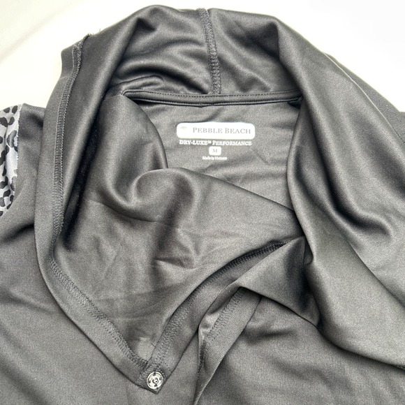 Pebble Beach Golf Dry Luxe Performance Black Animal Print Wrap Jacket Womens M - Picture 4 of 9